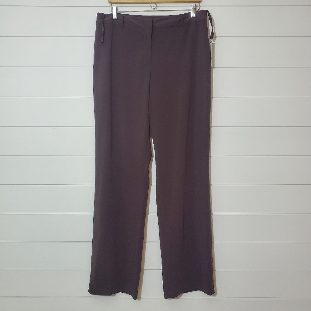 Evan-Picone Chestnut Brown Womens Stretch Wide Leg Suit Pants. Size:‎ 12
